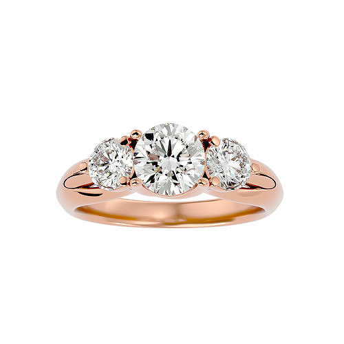 tri diamante solitario nozze Fidanzamento squillare 360 Visualizza anelli platino gioielleria single animazione stella 3D print model - Mito3D