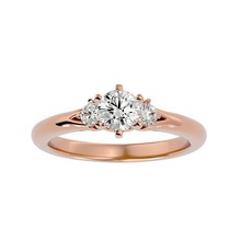 tri diamond solitaire wedding engagement ring 360 view rings platinum jewellery jewelry single animation star three daimond 3d print model - Mito3D