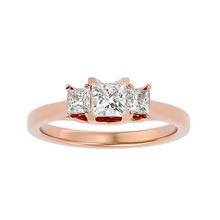 tri diamante solitario nozze Fidanzamento squillare 360 Visualizza anelli platino gioielleria single animazione stella 3d print model - Mito3D