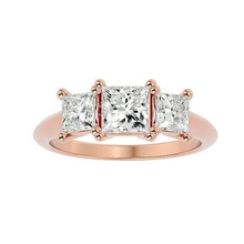 tri diamante solitario Boda compromiso anillo 360 anillos platino joyería joya soltero animación estrella 3d print model - Mito3D