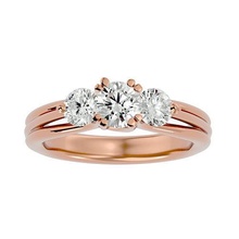 tri diamond solitaire wedding engagement ring 360 view rings platinum jewellery jewelry single animation star three daimond 3d print model - Mito3D