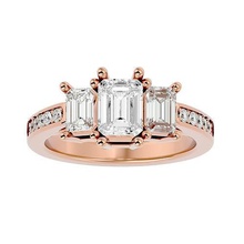 tri diamant solitaire mariage engagement bague 360 vue anneaux platine bijoux célibataire animation étoile 3d print model - Mito3D