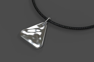 triangle aqua pendentif bijoux de luxe or imprimable shining d'argent le minimalisme contemporaine texturé collier gem pendentifs moderne ondulé l'eau 3d print model - Mito3D