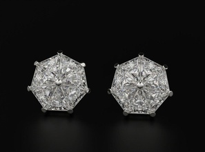 triangolo orecchini diamanti 583 3dprinted design moda oro d'oro gioiello gioielleria stampa stampabile stampa prototipazione argento 3d print model - Mito3D
