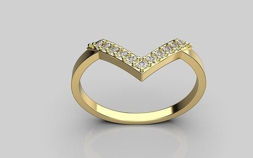 triangle ring gold jewelry wedding luxury precious engagement printable diamond gem jewellery rings jewel 3d print model - Mito3D