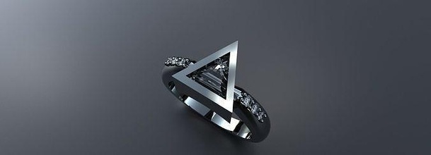 triangolo forma pietra preziosa squillare oro argento platino gioielleria signore donna gemma diamante gemme diamanti gioielli lusso amore moda gioiello fidanzamento nozze anelli 3d print model - Mito3D