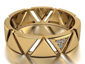 dreieckig Ring Juwel wunderschönen Frauen golden Flora pelzig Spa Schutz klassisch Hochzeit Luxus Engagement Schock Meerjungfrau Sneaker Mode wild Infanterie Blume Wahrzeichen Schmuck Ringe 3d print model - Mito3D