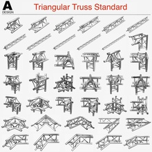 triangular truss standard collection 41 modular pieces games-toys stage lighting theatrical lights music scene light exhibition television 3dmodel church tv set broadcast virtual games toys puzzle 3d print model - Mito3D