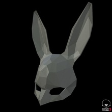 triangulated bunny mask triangulate stylized art rabbit lowpoly decorative fashion 3d print model - Mito3D