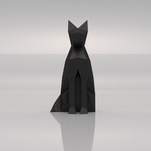 trianguliert Katze Kunst lowpoly cat Tier Skulptur 3d drucken bedruckbar ist andere papercraft ttriangulated Skulpturen 3d print model - Mito3D