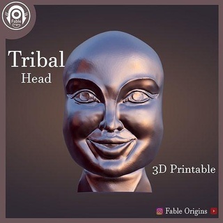 tribal face head fantasy decoration decor woman female girl tribe indian african egyption carving art spiritual sculptures 3d print model - Mito3D