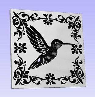 tribal colibrí plantilla diseño dxf expediente láser cortar cnc decoración patrón interior ornamento intrincado artcam pasatiempo bricolaje diy tatuaje 3d print model - Mito3D