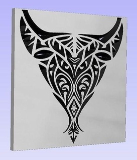 tribal polinesio manta rayo plantilla dxf expediente cnc láser cortar diseño decoración Arte interior tatuaje simétrico heráldica mueble tribu pasatiempo bricolaje diy 3d print model - Mito3D