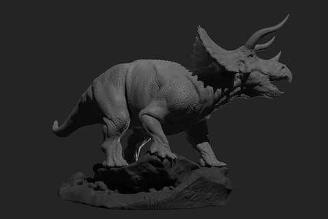 triceratopo 3d Stampa modello alto qualità dinosauro animale creatura preistorico giurassico dino fossile raptor rex estinto tirannosauro rettile arte sculture 3d print model - Mito3D