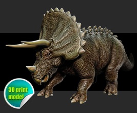 triceratops 3d druckbar modell grusel kreatur zbrush skulptur dinosaurier eidechse charakter modellieren jurrassic park tier miniaturen figuren pflanzenfresser uralt spiele spielzeuge tafel 3d print model - Mito3D