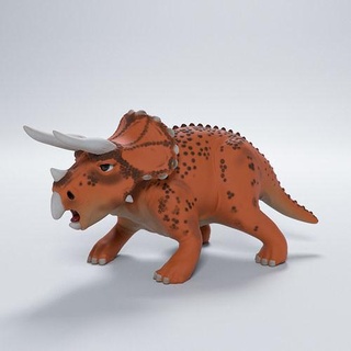 triceratops angry cute dino - pre-supported animal cartoon dinosaur figure jurassic mini statue miniature stylized prehistoric dnd trike cretaceous presupported supported paleoart art sculptures 3d print model - Mito3D