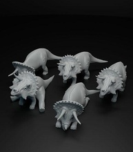 triceratops fofa dinossauro conjunto pretendido 3d impressão jogos imprimível estilizado desenho animado peças minis miniatura estatueta escultura estátua criatura brinquedos chifrudo 3d print model - Mito3D