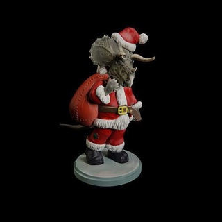 triceratops santa claus - pre supported dinosaur humanoid christmas creature decoration dino figure statue character festive santaclaus year dnd trike holliday miniautre art sculptures 3d print model - Mito3D