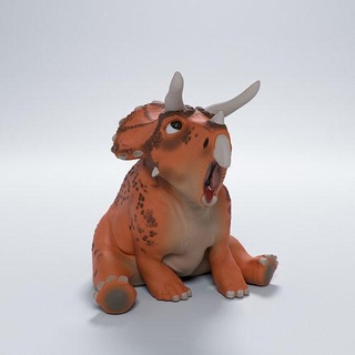triceratops sitting cute dino - pre-supported animal cartoon dinosaur figure jurassic mini statue miniature stylized prehistoric dnd trike cretaceous presupported supported paleoart art sculptures 3d print model - Mito3D