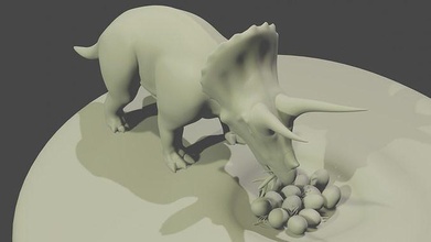 triceratops Arte animal naturaleza ilustración Ciencias esculturas 3d print model - Mito3D