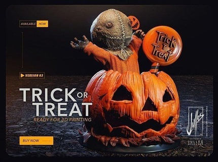 trick treat v03 sam trickrtreat halloween candy trickrtreatsam 3d 3dprintable horror movie classic terror printable dark 3dart 3dprint pumpkin games toys 3d print model - Mito3D
