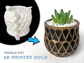 trickle pot 3d mold printing - include file print abs concrete planter cement flowerpot mould candle pen holder storage bowl plaster pla hobby diy 3d print model - Mito3D