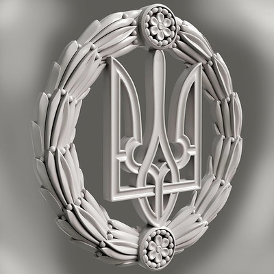 dreizack mantel of waffen ukraine stl cnc mahlen maschine design geometrie emblem bas linderung basrelief gravur geschnitzt cncmilling router haus dekor 3d print model - Mito3D