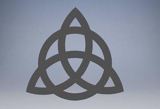 trikvetr céltico trindade símbolo decoração adorno 3d modelo piramidal amuleto talismã antigo pingente geométrico ipt moda 3d print model - Mito3D