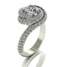 Trinità squillare oro diamanti gioielleria moda anelli 3d print model - Mito3D