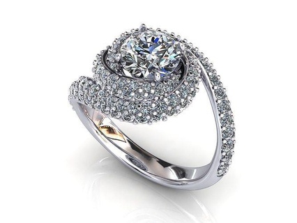 trinité ruban bague 1ct or bijoux imprimable diamant bijou mariage gemme engagement mode platine engagem brillant beauté vêtements anneaux 3d print model - Mito3D