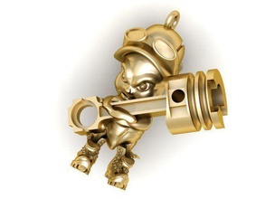 gingillo oro figurina tenendo chiave gioiello gioielleria ciondoli 3d print model - Mito3D