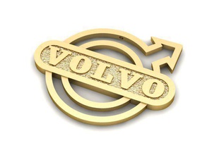 biblo altın volvo logo mücevher takı kolye 3d print model - Mito3D