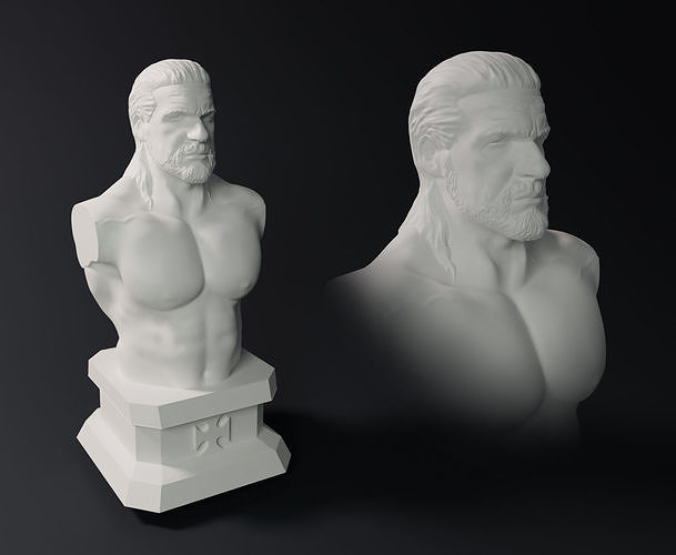 triple h busto clásico versión lucha wwe luta livre libre cazador oír helmsley pablo miguel lavesque arte escultura esculturas 3D print model - Mito3D