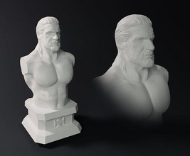 triple h busto clásico versión lucha wwe luta livre libre cazador oír helmsley pablo miguel lavesque arte escultura esculturas 3d print model - Mito3D