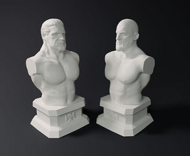 triple h bustos clásico actual versiones lucha wwe anillo luta livre libre cazador oír helmsey pablo miguel lavesque arte busto escultura escaneos esculturas 3d print model - Mito3D