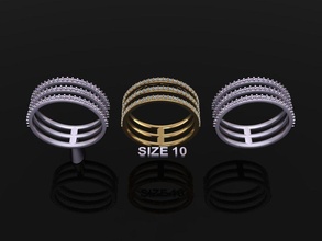 triple diamond row band ring size 10 jewelry infinity fashion trend women stack stackable 3 mix style layer rings 3d print model - Mito3D