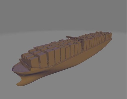 verdreifachen Container Schiff Miniatur Ladung Boot Meer Versand Fahrzeug industriell Wasserfahrzeug Marine Hobby DIY Automobil 3d print model - Mito3D