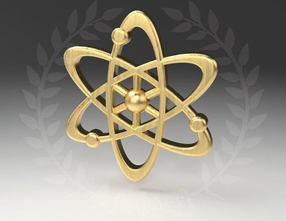 triple orbit pendant gold shining decoration jewelry symbol art printable fashion vintage pendants 3d print model - Mito3D