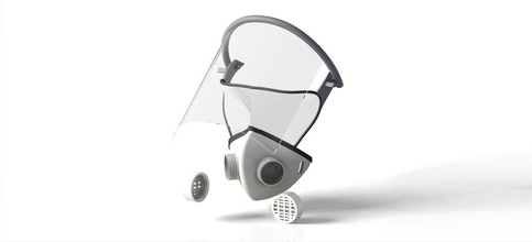 triple máscara de protección resp la médica covid 19 los recursos respirador engranaje ciencia biología 3d print model - Mito3D