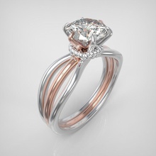triple rail ring jewelry diamond engagement gold rings 3d print model - Mito3D