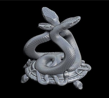üçlü yılan mücevher ayakta durmak yılanlar Aşk sürüngenler Sanat moda aile sürüngen takı doğa hiphop piton elmaslar Ballpython yaban hayatı değerli taşlar hayvanlar ev dekor 3d print model - Mito3D