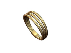triplo fio banda us tamanho 4to10 anel moda joalheria imprimível ouro prata jóias esterlina luxo simples corda minimalista cabo vintag torção argolas 3d print model - Mito3D