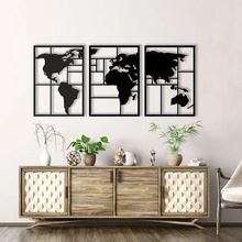triptych picture map mural mapa del mundo mapamundi decoration casa hogar house decor 3d print model - Mito3D