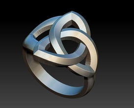 triquette ring triqueta triskel dreieinigkeit no delta keltisch dunkel buddhismus buda yoga chakra exoterisch nordisch grabstein buddha wikinger gewinne schmuck ringe 3d print model - Mito3D