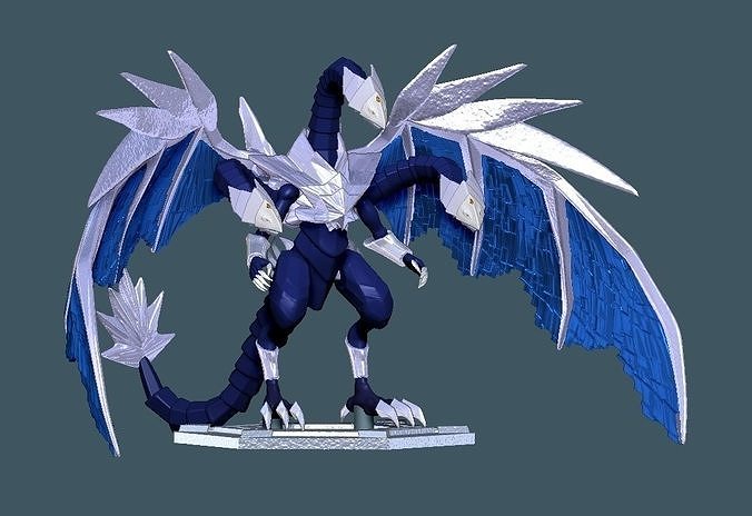 trishula 3d yazdırılabilir şekil yugioh 5ds yugioh5ds ejderha yaratık büyülü buz bariyer kartları oyun sanat heykeller 3D print model - Mito3D