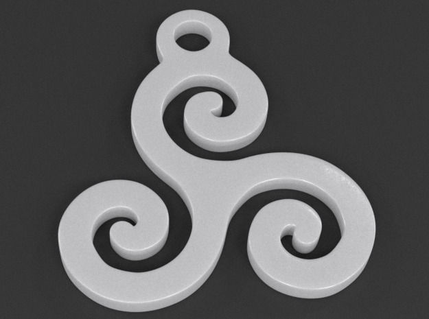 triskelion colgante pendiente 02 triskele triple espiral céltico joyería joya místico símbolo alquimia arcano sagrado geometría collar colgantes resumen geométrico forma 3D print model - Mito3D