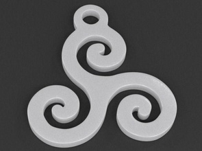 triskel anhänger 02 triskele verdreifachen spiral keltisch schmuck mystiker symbol alchimie arkan heilig geometrie halskette abstrakt geometrisch gestalten 3d print model - Mito3D