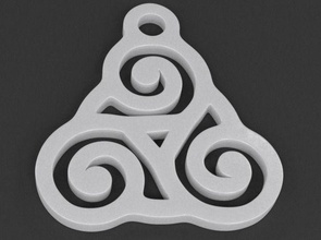 triskel anhänger 03 triskele keltisch kelte irisch heilig geometrie symbol schmuck verdreifachen spiral mystiker alchimie arkan geometrisch gestalten abstrakt halskette 3d print model - Mito3D