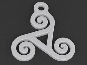 triskel anhänger 04 triskele verdreifachen spiral mystiker keltisch symbol heilig geometrie kunst alchimie arkan halskette schmuck motiv geometrisch gestalten mixer 3d print model - Mito3D