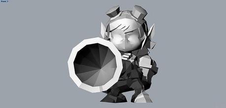 tristana lol league legends role print sculpture game toys printable futuristic illustration intelligence technology retro robot isolated design cyborg glazed games accessories 3d print model - Mito3D